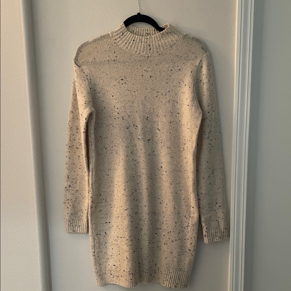 Studio 19 Beige Speckled Turtleneck Sweater Dress